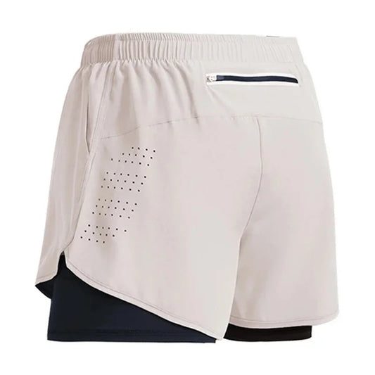 2-in-1 Herren Sportshorts – Doppellagige Trainingshose mit integrierter Kompression & Smartphone-Tasche